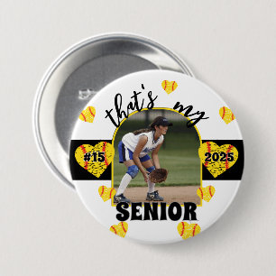 Macaron Rond 7,6 Cm Bouton Jour de jeu Joueur principal de softball de