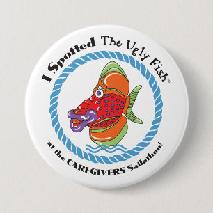 Macaron Rond 7,6 Cm Bouton laid de poissons
