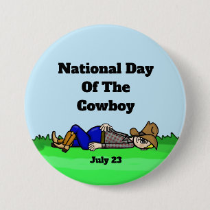 Macaron Rond 7,6 Cm Bouton Lazy Cowboy