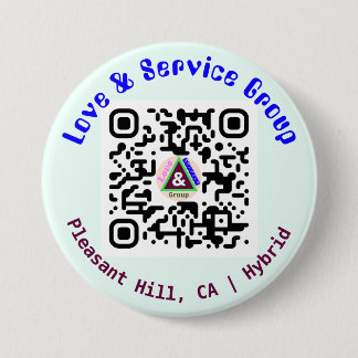 Macaron Rond 7,6 Cm Bouton LNS Linktree QR Code Bleu