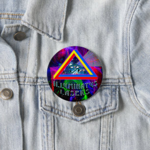 Macaron Rond 7,6 Cm Bouton Logo des lasers Illuminatus