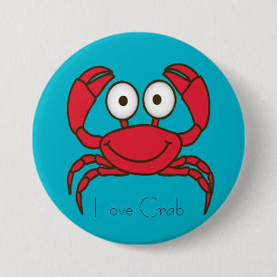 Macaron Rond 7,6 Cm Bouton Love Crab