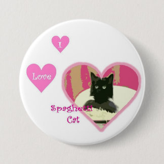 Macaron Rond 7,6 Cm Bouton LRG de chat de spaghetti