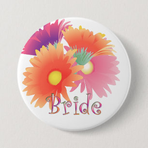 Macaron Rond 7,6 Cm Bouton lumineux de mariage de jeune mariée de