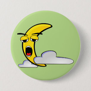 Macaron Rond 7,6 Cm Bouton Lune Jaune Dorée