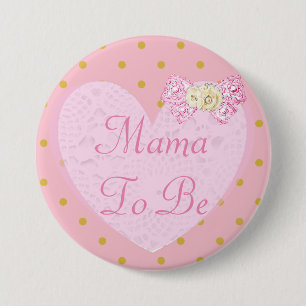 Macaron Rond 7,6 Cm Bouton Mama to Be Baby shower