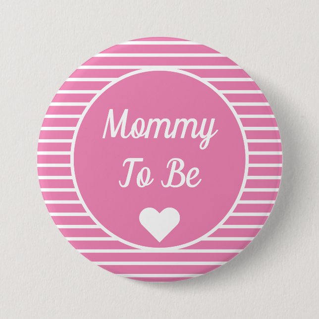 Macaron Rond 7,6 Cm Bouton Maman À Être Baby shower (Devant)