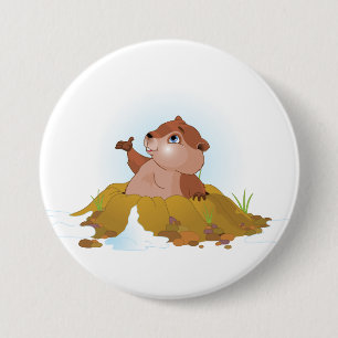 Macaron Rond 7,6 Cm Bouton Marmotte