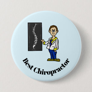 Macaron Rond 7,6 Cm Bouton Meilleur chiropraticien masculin ou médecin