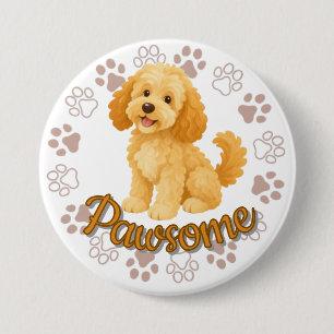 Macaron Rond 7,6 Cm Bouton Mignon Chien Génial - Amoureux de Chien Ado
