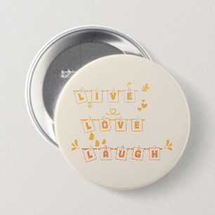 Macaron Rond 7,6 Cm Bouton mignon Notedry Vive l'amour et le rire