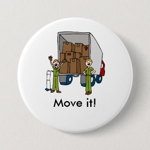 Macaron Rond 7,6 Cm Bouton mobile d'hommes de camion