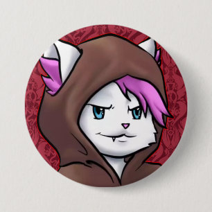 Macaron Rond 7,6 Cm Bouton moine Kitty
