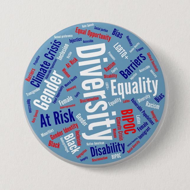 Macaron Rond 7,6 Cm Bouton Mots démocratiques (Devant)