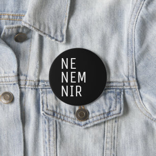 Macaron Rond 7,6 Cm Bouton Ne Nem Nir Pronoun