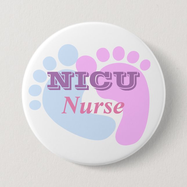 Macaron Rond 7,6 Cm Bouton NICU Nurse (Devant)