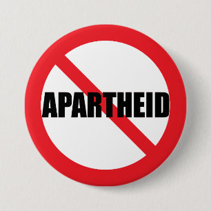 MACARON ROND 7,6 CM BOUTON "NO APARTHEID"