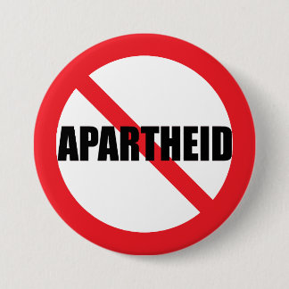 MACARON ROND 7,6 CM BOUTON "NO APARTHEID"