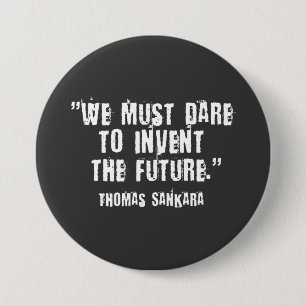Macaron Rond 7,6 Cm Bouton noir/blanc Thomas Sankara