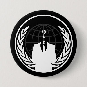 Macaron Rond 7,6 Cm Bouton noir international anonyme