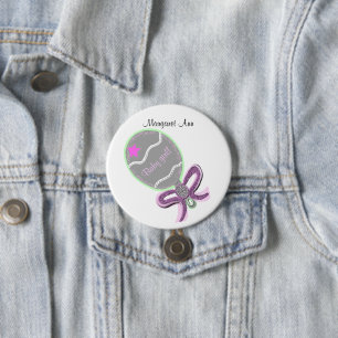 Macaron Rond 7,6 Cm Bouton Nouvelle Fille Personnaliser le nom