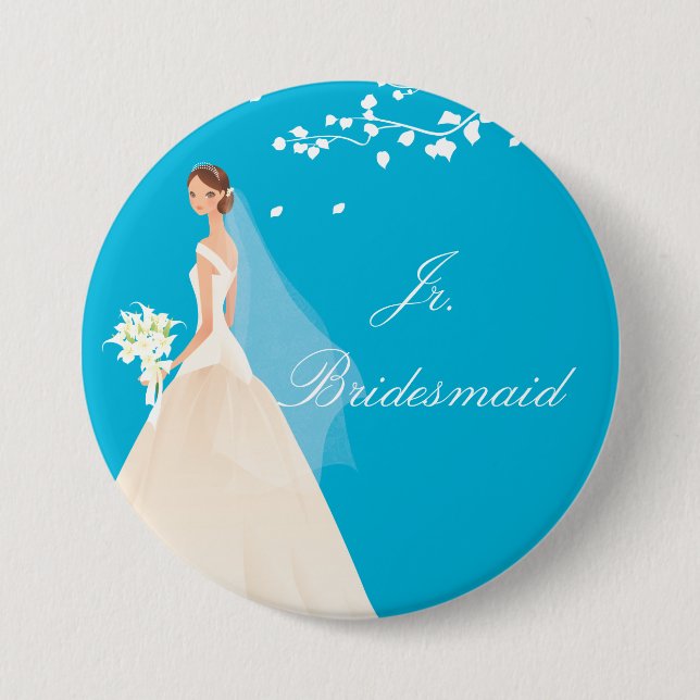 Macaron Rond 7,6 Cm Bouton nuptiale de partie de demoiselle d'honneur (Devant)