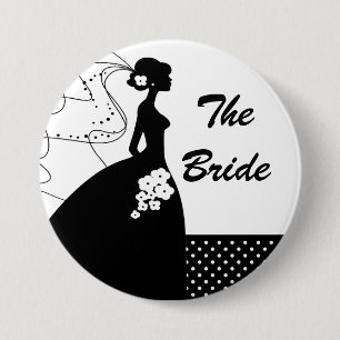 Macaron Rond 7,6 Cm Bouton nuptiale de partie de jeune mariée blanche