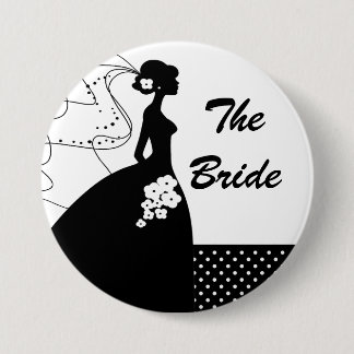 Macaron Rond 7,6 Cm Bouton nuptiale de partie de jeune mariée blanche