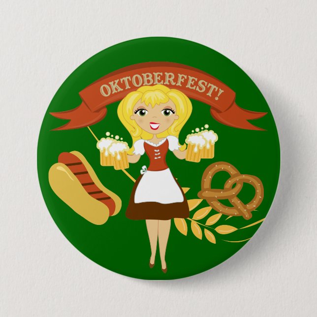 Macaron Rond 7,6 Cm Bouton Oktoberfest - SRF (Devant)