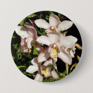 Macaron Rond 7,6 Cm Bouton Orchidées du Cymbidium