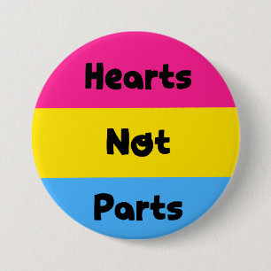 Macaron Rond 7,6 Cm Bouton Pansexual de fierté de pièces de coeurs p