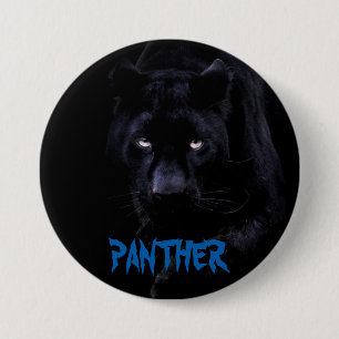 Macaron Rond 7,6 Cm Bouton Panther noir