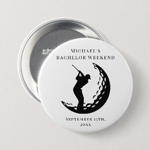 Macaron Rond 7,6 Cm Bouton personnalisé Bachelor Golf Week-end
