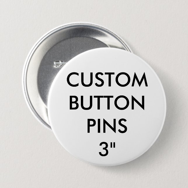 Macaron Rond 7,6 Cm Bouton Personnalisé - Bouton Blanc (Devant & derrière)