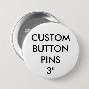 Macaron Rond 7,6 Cm Bouton Personnalisé - Bouton Blanc