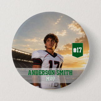 Macaron Rond 7,6 Cm Bouton personnalisé MVP de football avec photo