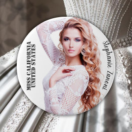 Macaron Rond 7,6 Cm Bouton personnalisé pour concours de beauté - Choi