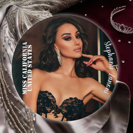 Macaron Rond 7,6 Cm Bouton personnalisé pour concours de beauté - Choi