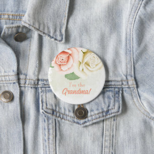 Macaron Rond 7,6 Cm Bouton personnalisé pour la fête de baby shower Je