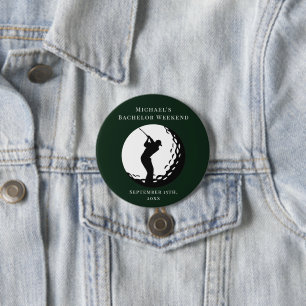 Macaron Rond 7,6 Cm Bouton Personnalisé Week-end de golf Bachelor
