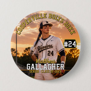 Macaron Rond 7,6 Cm Bouton photo de baseball personnalisé