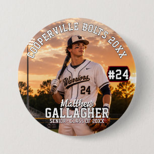 Macaron Rond 7,6 Cm Bouton photo de baseball personnalisé