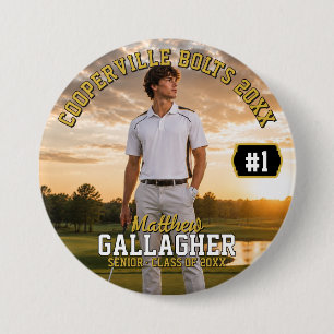 Macaron Rond 7,6 Cm Bouton photo de golf personnalisé