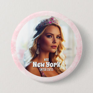 Macaron Rond 7,6 Cm Bouton photo de pageant en marbre rose