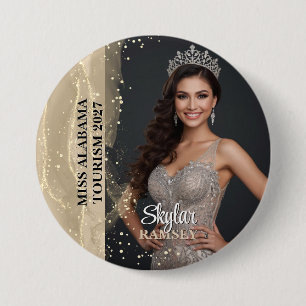 Macaron Rond 7,6 Cm Bouton photo de spectacle de sable scintillant
