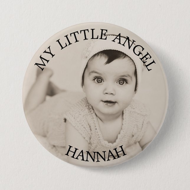 Macaron Rond 7,6 Cm Bouton photo personnalisé pour bébé (Devant)