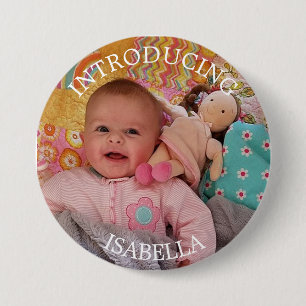 Macaron Rond 7,6 Cm Bouton photo personnalisé pour bébé