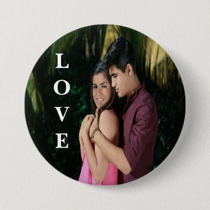 Macaron Rond 7,6 Cm Bouton Photo personnalisée d'amour
