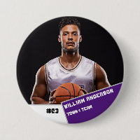 Bouton photo sport personnalisé / joueur de basket