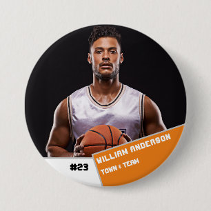 Macaron Rond 7,6 Cm Bouton photo sport personnalisé / joueur de basket